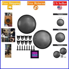 2pcs 12 Inch Black Metal ABS Plastic Speaker Grill Covers for Car Home