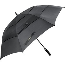 LANBRELLA Golf Umbrella Windproof Stick Three 62 inch, A1.1.Black