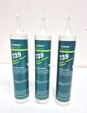 Dowsil RTV 739 Sealant 10.1 Oz White Silicone Elastomer Base Exp 11/25 Lot of 3