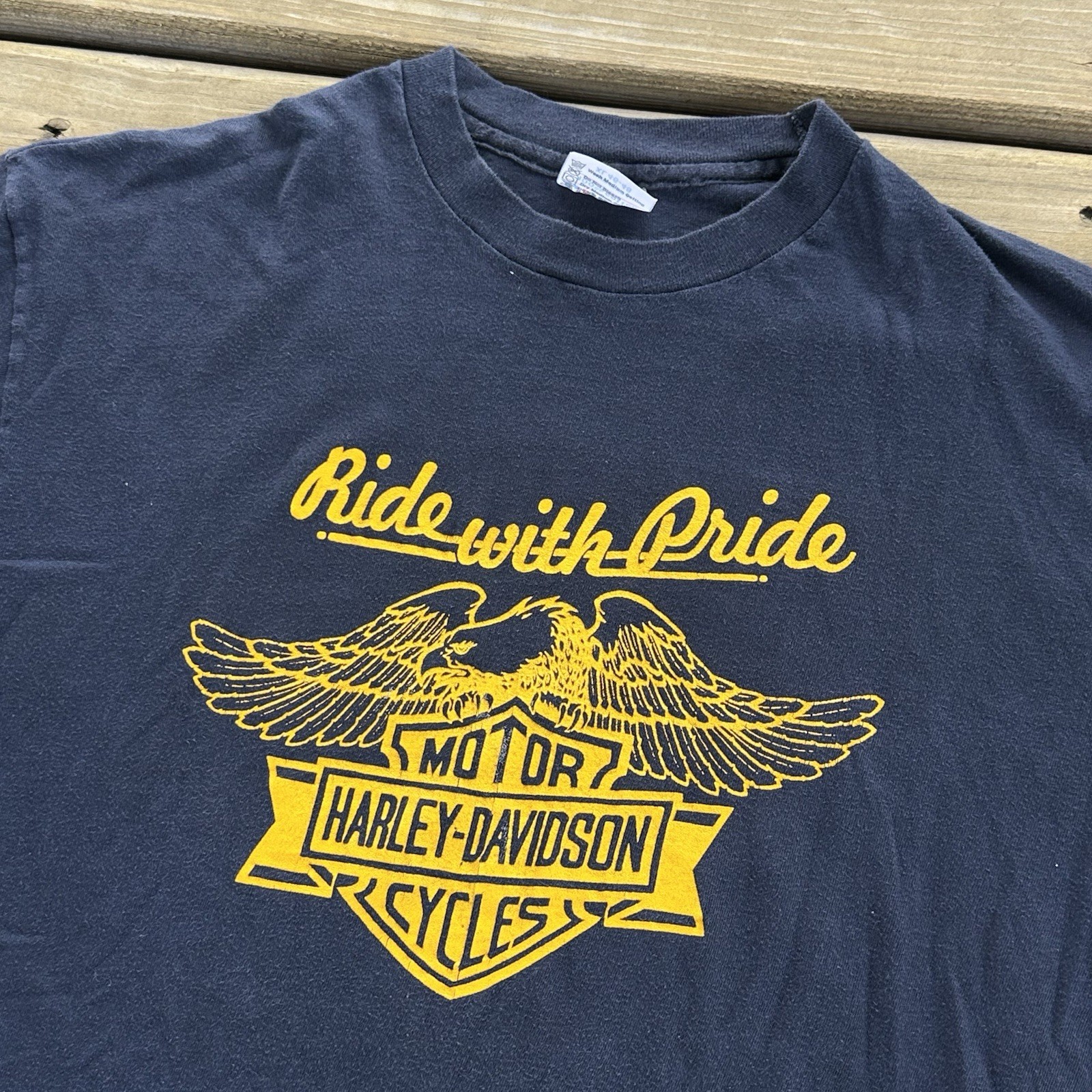 Vintage 80s Harley Davidson Tulsa, OK Ride With Pride Eagle Biker Tee Size XL