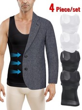 MEETHOO 4 Pack Men's Compression Tank Top Slimming Body Shaper Vest Workout Gym
