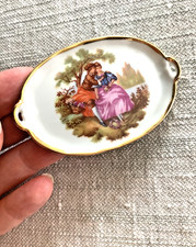 Limoges France Miniature Vintage Porcelain Tea Set Doll House Tray 3"