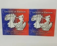 2002 & 2003 Legacies Of Freedom U.S. & UK Silver Bullion 2 Coin Set #20066