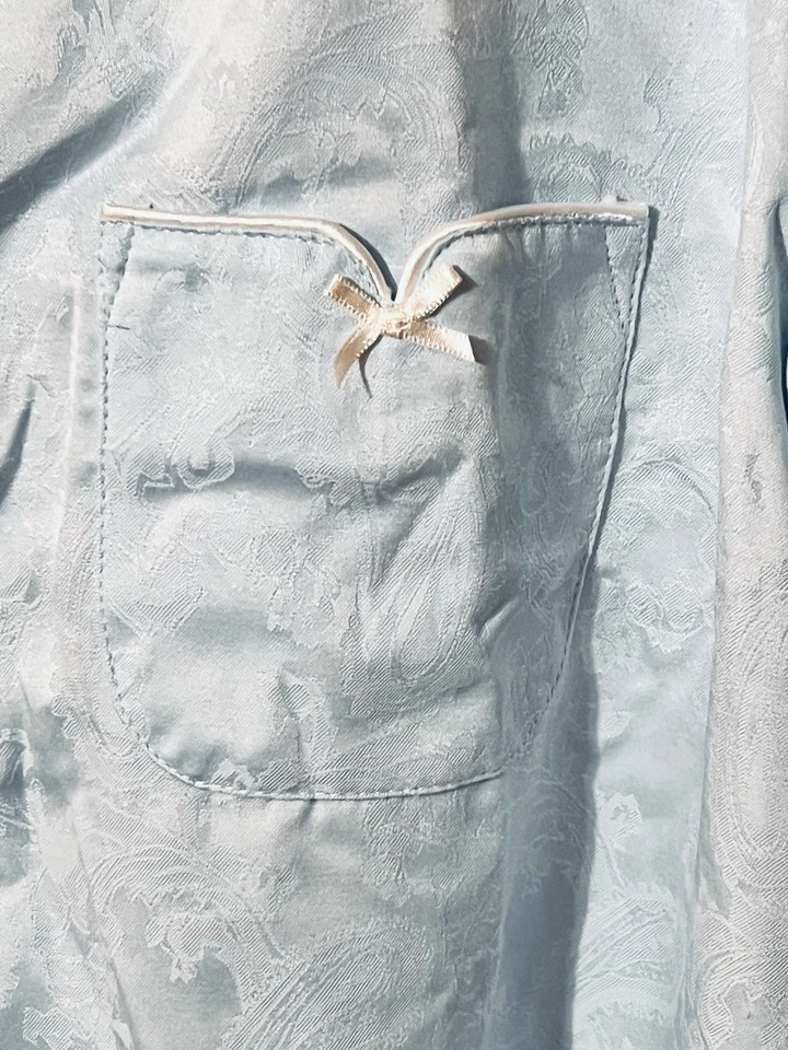 NUEVO Pijama para mujer Miss Elaine Essentials cepillado espalda satinado estampado aguamarina talla XL Foto 2 de 4