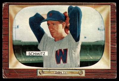 1955 Bowman Johnny Schmitz - Washington Senators #105