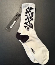 AMIRI STACKED BONES LOGO Socks 43-44 (size 10-11) New