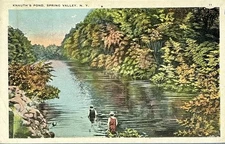 Spring Valley NY Postcard Vintage Knauth's Pond 1929 New York