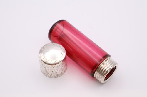 Lovely Antique Victorian Silver Topped Glass Scent Bottle Birmingham 1898 - Picture 7 of 8