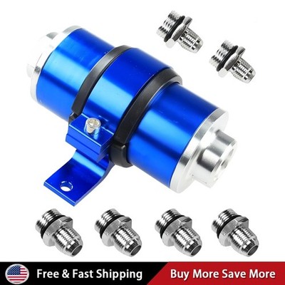 100 Micron Inline Fuel Filter 6AN 8AN 10AN Metal Fuel/Gas/Petrol Filter Adapter