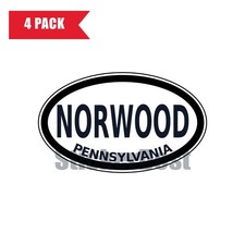 Pennsylvania Norwood Oval Sticker 4 Pack 3x2 Inch