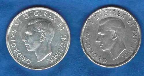 TWO 1946 CANADIAN $1 DOLLARS CIRCULATED COIN - 80% PURE SILVER