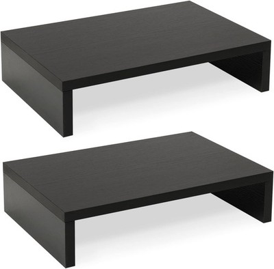 2 Pack Monitor Riser Adjustable Wood Desk Stand