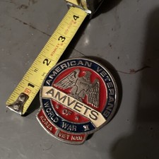 VINTAGE AMERICAN VETERANS WORLD WAR II AMVETS BELT BUCKLE COLLECTIBLE