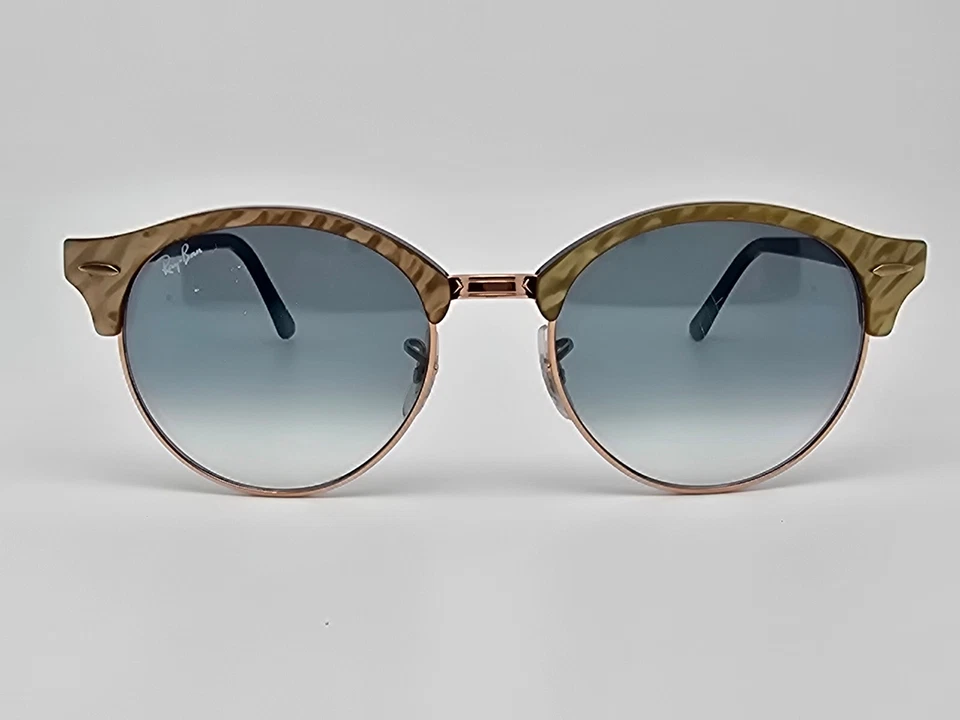 Gafas de sol Ray-Ban RB4246 1306/3F Clubround mármol beige marco azul degradado Len Foto 2 de 4