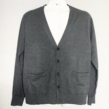 Kallspin Men  s Cardigan Cashmere Wool Blend Sweater Grey NWT