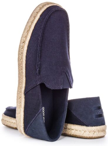 TOMS Alonso Heritage Lona Alpargatas sin Cordones Algodón Zapato Navy Hombre Ru - Imagen 4 de 6