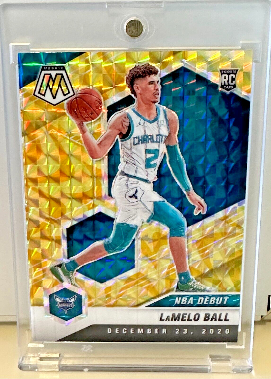 2020-21 Panini Mosaic NBA Debut LaMelo Ball #262 Reactive Yellow Prizm (RC)