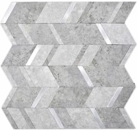 Vinyl Mosaik Zementgrau Silber Selbstklebend Wand Fliesenspiegel WB200-2CLG
