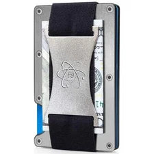 Rossm RFID Blocking Slim Minimalist Front Pocket Wallet for Men - Raw Silver