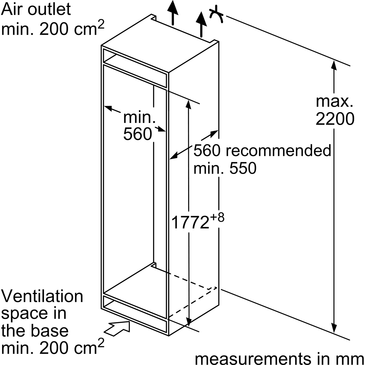 Bosch KIN86NFF0G Series 2 F 54cm Built In Fridge Freezer 60/40 Frost Free White 4242005274888 eBay