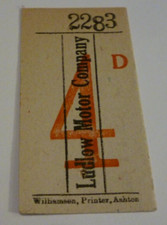 Ludlow Motor Company 4d Bus Ticket