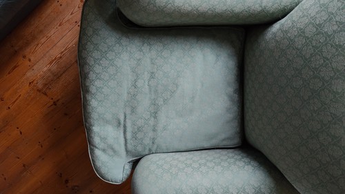 ARMCHAIR Green Fabric, Marks & Spencer armchair USED, Cushion needs a recover - Picture 6 of 8