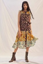 New Anyhroologie Ruffled Floral Midi Dress sz Small