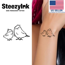 SteezyInk temporary tattoo Feathered Friends last upto 2 weeks 2 x 2 inch