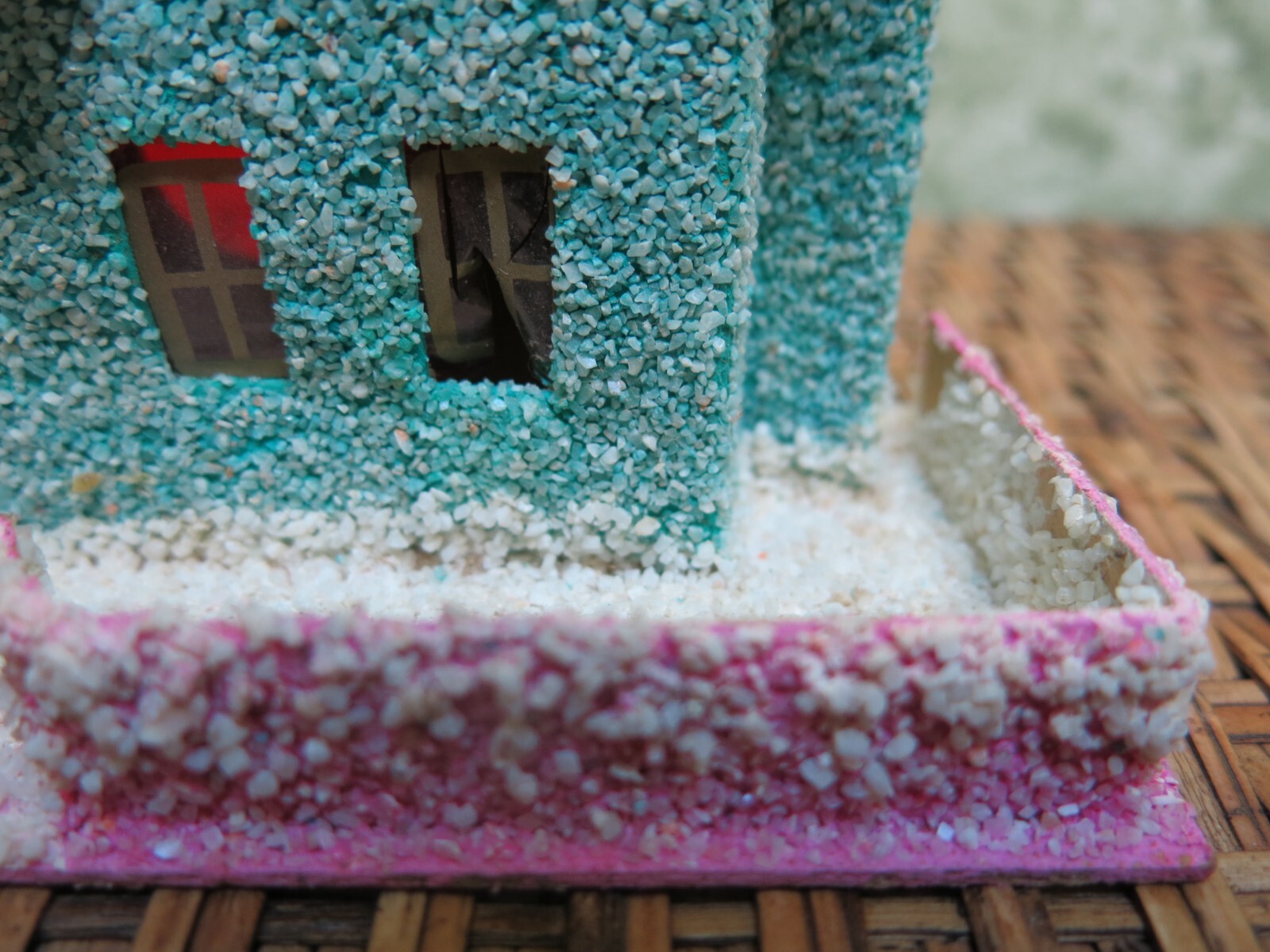 PUTZ GLITTER CARDBOARD OR PASTEBOARD HOUSE/OLD JAPAN/PEACH/BLUE/PINK/CELLOPHANE eBay