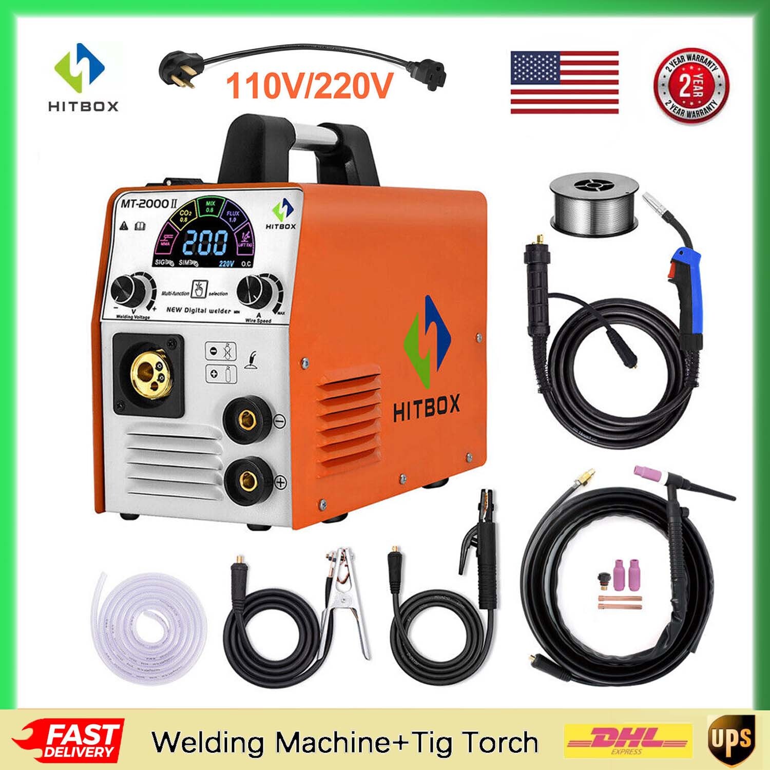 4 in1 200A MIG Welder Inverter Gasless/Gas ARC TIG MIG Welding Machine ...