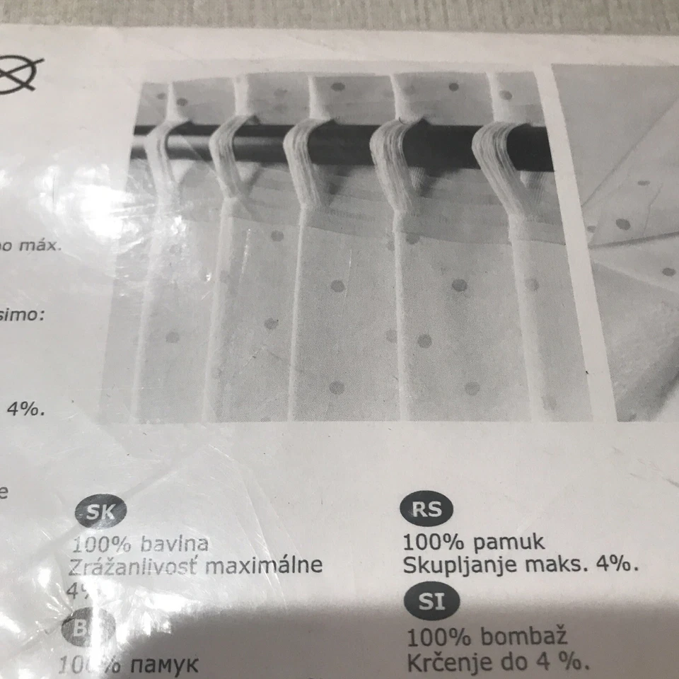 "Juego de 2 cortinas/cortinas IKEA blancas con círculos grises 47x98""" Foto 4 de 4