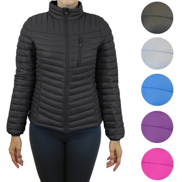 Womens Lightweight Puffer Jackets Slim Fit Warm Layer S M L XL 2XL 3XL