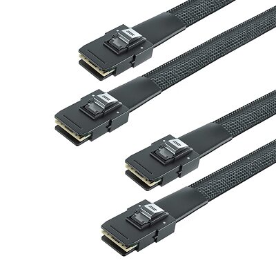 2 Packs 6G Internal Mini SAS SFF-8087 to SFF-8087 Cable 100-Ohms 0.5-m(1.6ft)