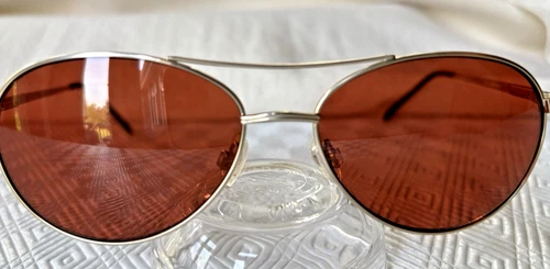 BluBlocker Aviator Sunglasses1267 Orange Lens Gold Metal Frame w/Tortoise Ear Pc