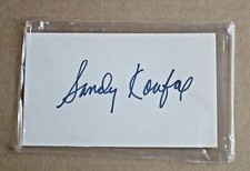 Sandy Koufax Autograph on index card with coa