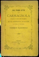 MANZONI - Balsimelli Federico, Sul primo atto del Carmagnola