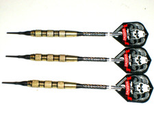 Soft Tip Darts Used, 17 Gram Brass with New Alum Spin Shafts and Flights 2926