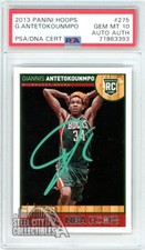 Giannis Antetokounmpo 2013-14 Hoops Auto Rookie Card #275 PSA 10 PSA/DNA (Green)