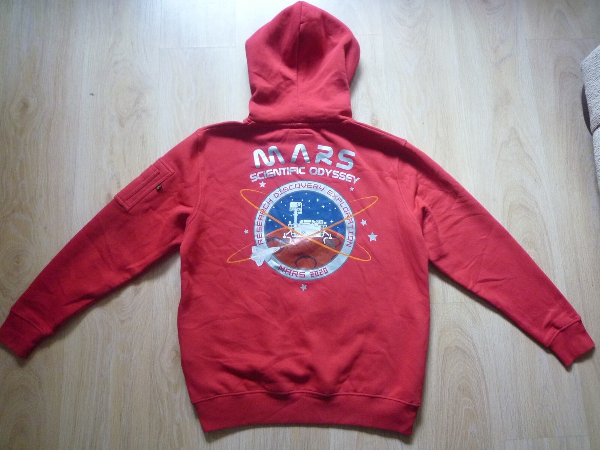 Men's Hoodies Alpha Industries Nasa Hoodie Red Nasa Hoodie