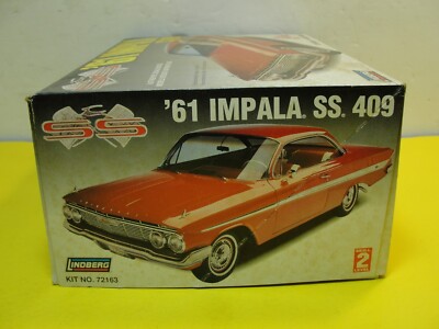 LINDBERG '61 IMPALA SS 409 1/25 SCALE MODEL KIT #72163 | eBay