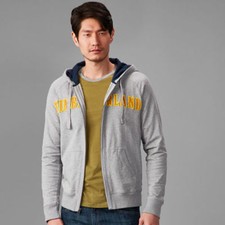 Timberland A151Z Exeter River Zipper Hoody Hoodie Sweatshirt Gray Yellow Mens S