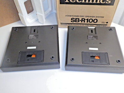 2 x Technics SB-R100 honeycomb disc speakers, serviced, original
