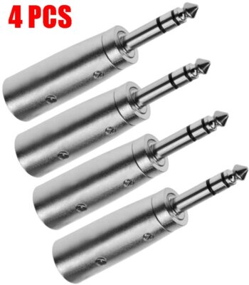 4 NEW 3pin XLR Male to 1/4 TRS Stereo Balanced Mic Microphone Cord Cable Adapter
