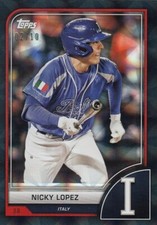 NICKY LOPEZ /10 TOPPS WBC BLACK DIFFRACTOR FOIL ITALY WHITE SOX #86 2023 23