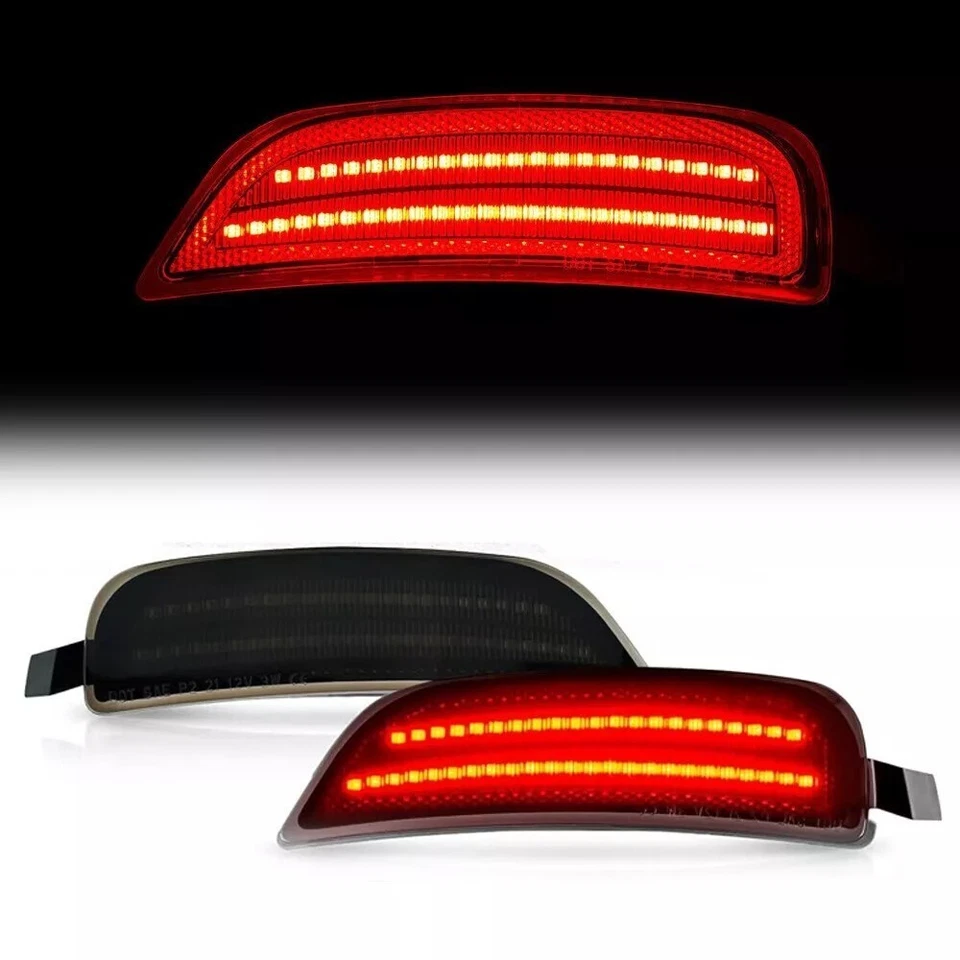 For 2016-2022 Mazda MX-5 Miata Smoked Lens RED/Amber LED Side Marker Light 4Pc - Image 2 of 4