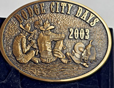 Vintage Dodge City Days Kansas Western Cowboy Award Design M. Belt Buckle 2003