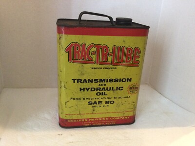 2 GALLON TRANSMISSION AND HYDROLIC OIL,MFG DEALERS REFINING CO. FORT WORTH TEXAS