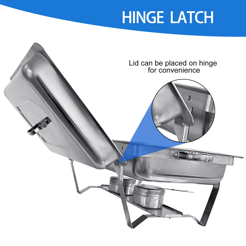 4x Chafing Dish Starter Set Warmhaltebehälter Speisewärmer Edelstahl 1x 1/1 GN - Bild 4 von 4