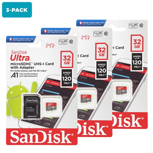 Sandisk 32GB Ultra MicroSD SDHC Memory Card UHSI C10 A1 120MB/s Lot of