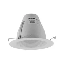 Halo 6” White Light Fixture Cone Baffle w/ Self-flange Recessed Trim - RE6125WB